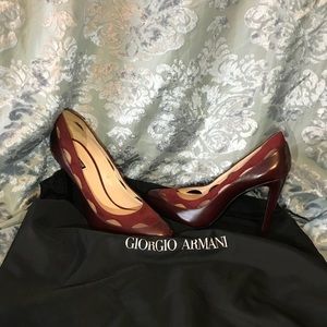 Never been used Giorgio Armani maroon pumps